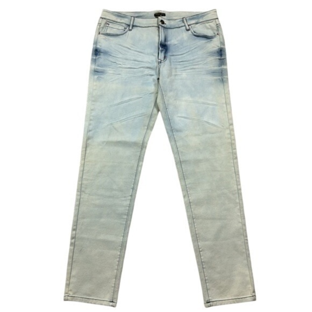 NWT‎ Alberto Makali Women's Light Blue Whiskered Skinny Jeans Size 14 Stretch